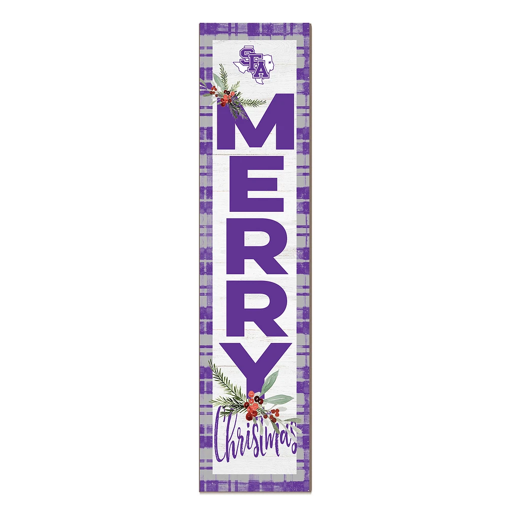 Stephen F Austin Lumberjacks 12'' x 48'' Outdoor Merry Christmas Leaner