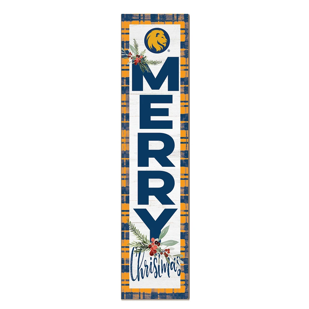 Texas A&M Commerce Lions 12'' x 48'' Outdoor Merry Christmas Leaner
