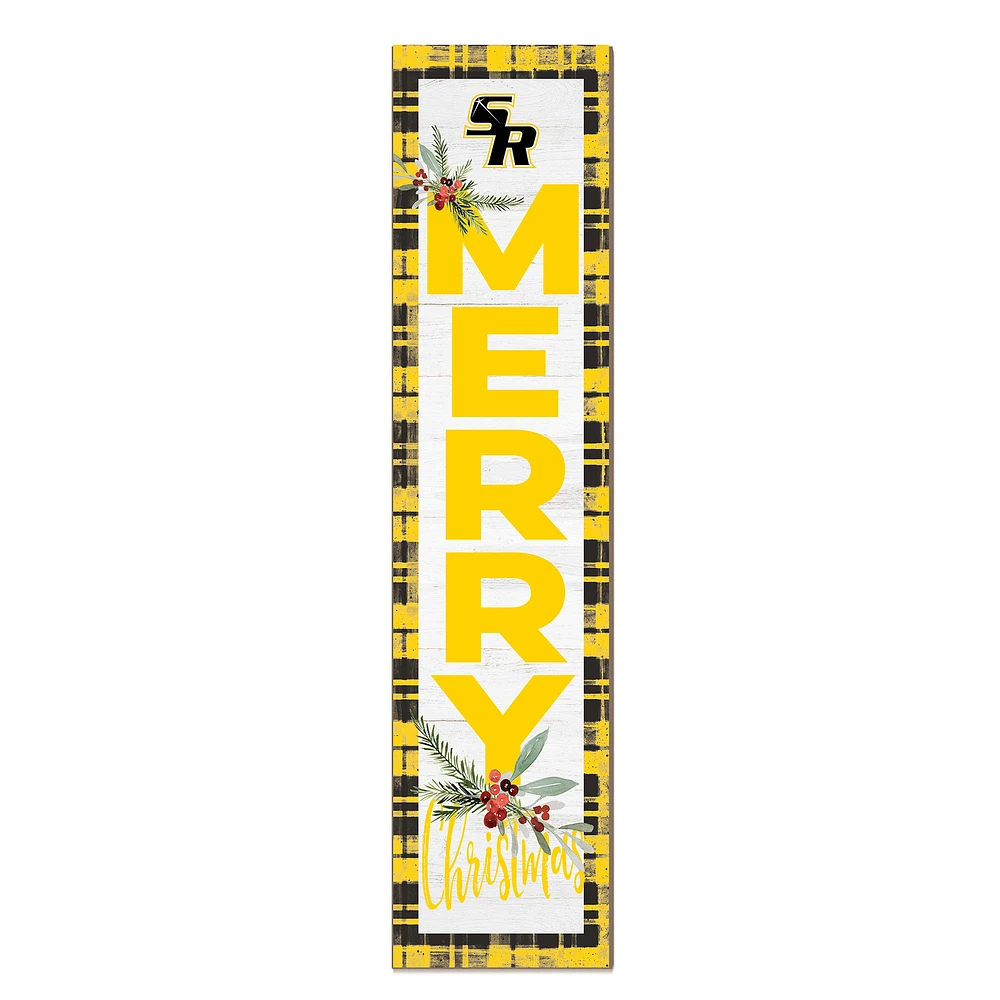 Saint Rose Golden Knights 12'' x 48'' Outdoor Merry Christmas Leaner