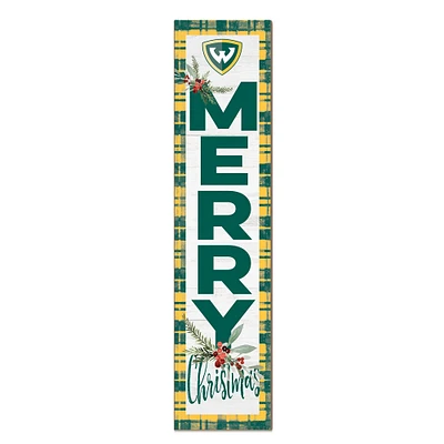 Wayne State Warriors 12'' x 48'' Outdoor Merry Christmas Leaner