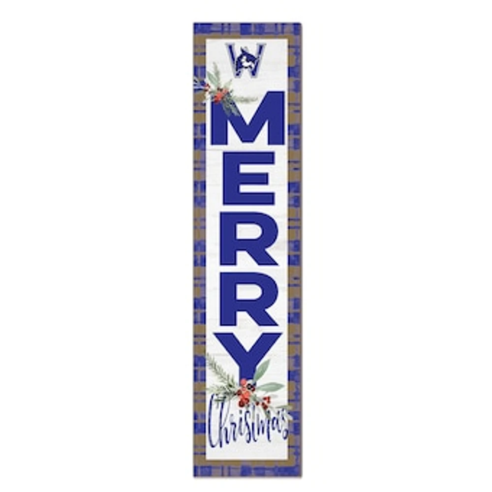 Westfield State Owls 12'' x 48'' Outdoor Merry Christmas Leaner