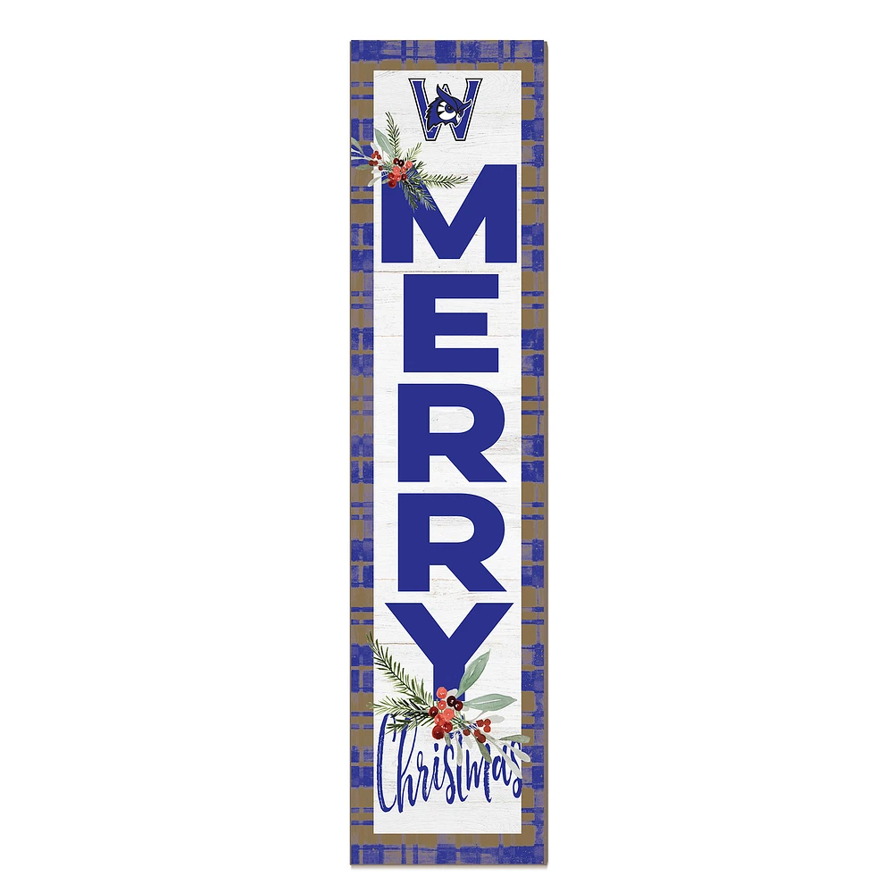 Westfield State Owls 12'' x 48'' Outdoor Merry Christmas Leaner