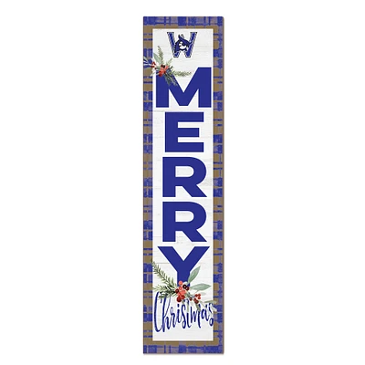 Westfield State Owls 12'' x 48'' Outdoor Merry Christmas Leaner