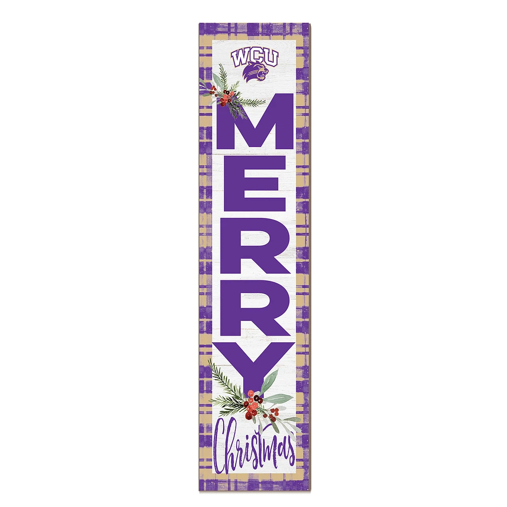 Western Carolina Catamounts 12'' x 48'' Outdoor Merry Christmas Leaner