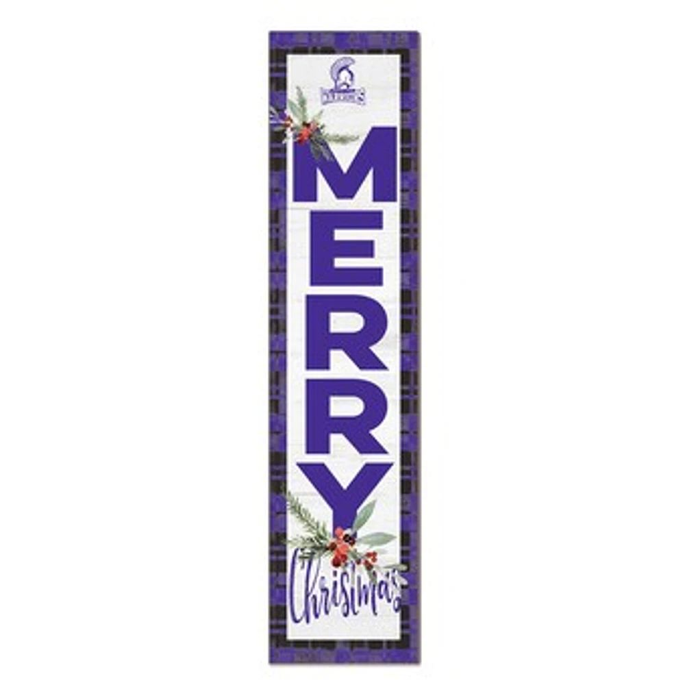 Winona State Warriors 12'' x 48'' Outdoor Merry Christmas Leaner