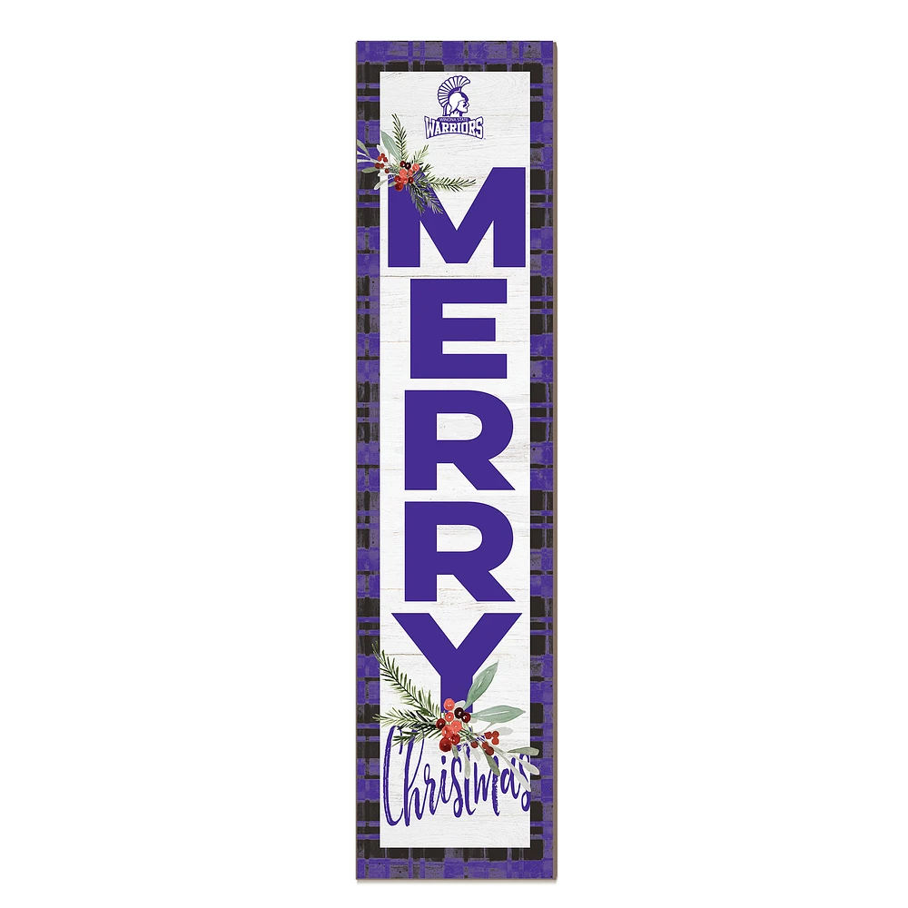 Winona State Warriors 12'' x 48'' Outdoor Merry Christmas Leaner