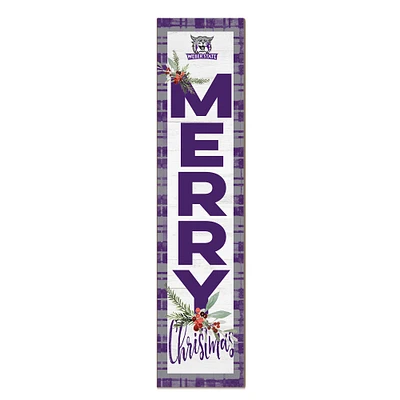 Weber State Wildcats 12'' x 48'' Outdoor Merry Christmas Leaner