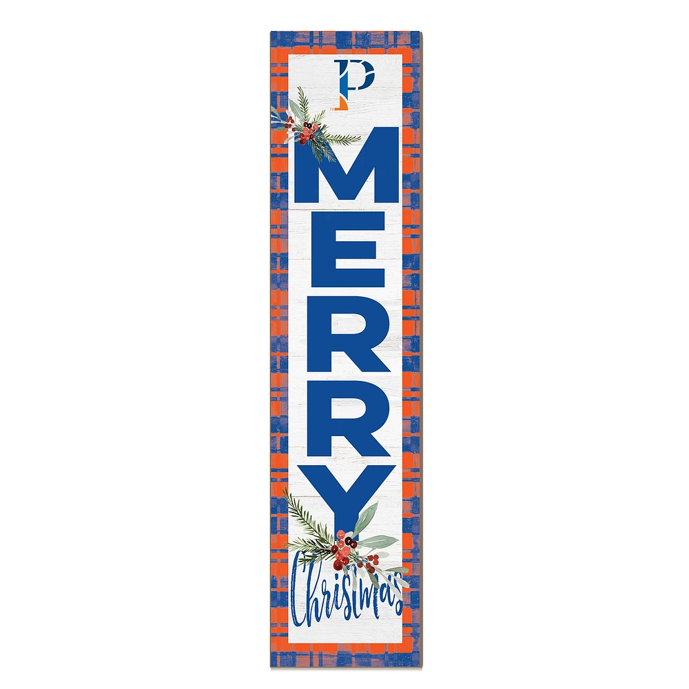 Wisconsin-Platteville Pioneers 12'' x 48'' Outdoor Merry Christmas Leaner
