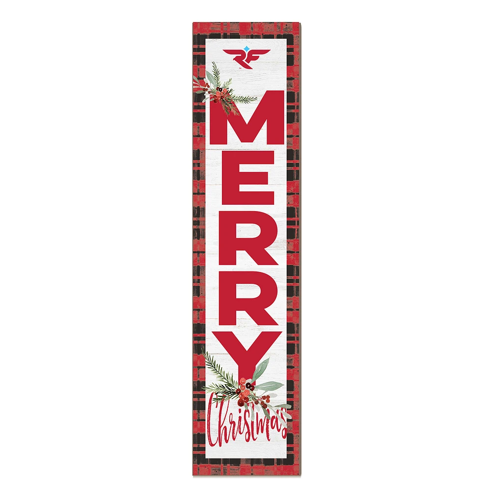 Wisconsin-River Falls Falcons 12'' x 48'' Outdoor Merry Christmas Leaner