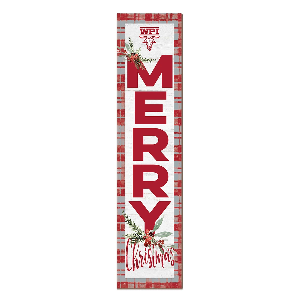Worcester Polytechnic Institute Engineers 12'' x 48'' Outdoor Merry Christmas Leaner