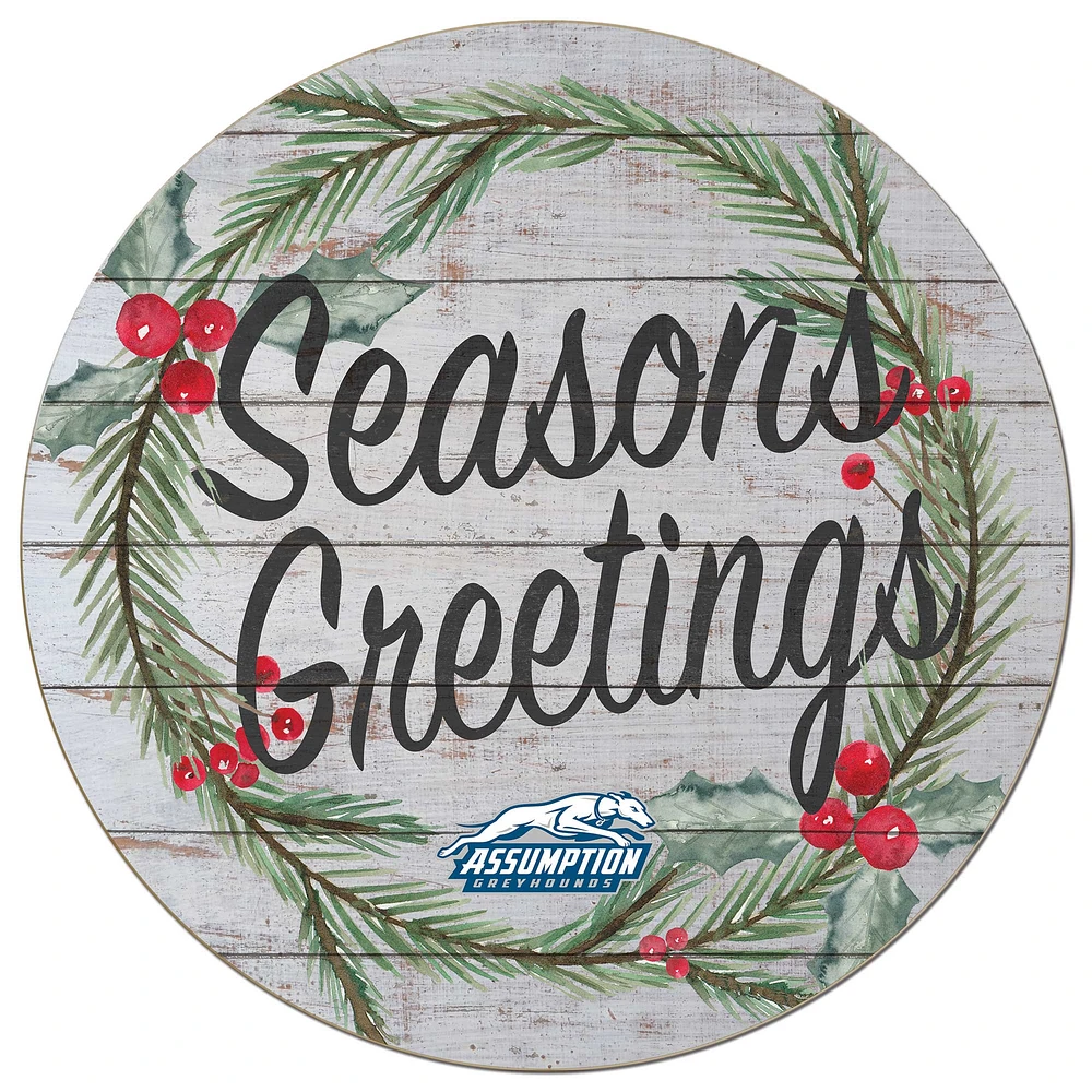Assumption Greyhounds 20'' x 20'' Season's Greetings Circle