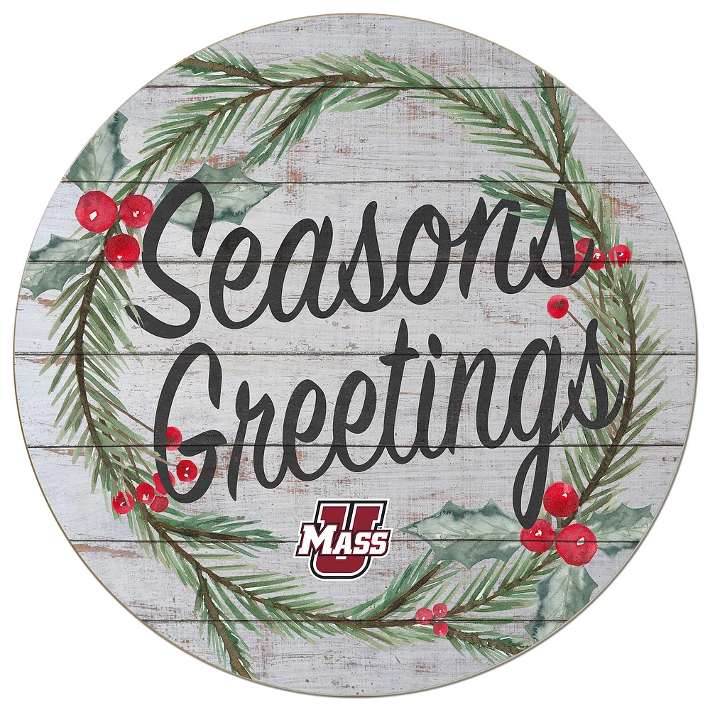 UMass Minutemen 20'' x 20'' Season's Greetings Circle