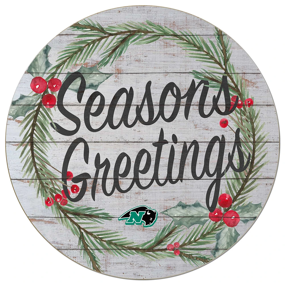 Nichols College Bison 20'' x 20'' Season's Greetings Circle