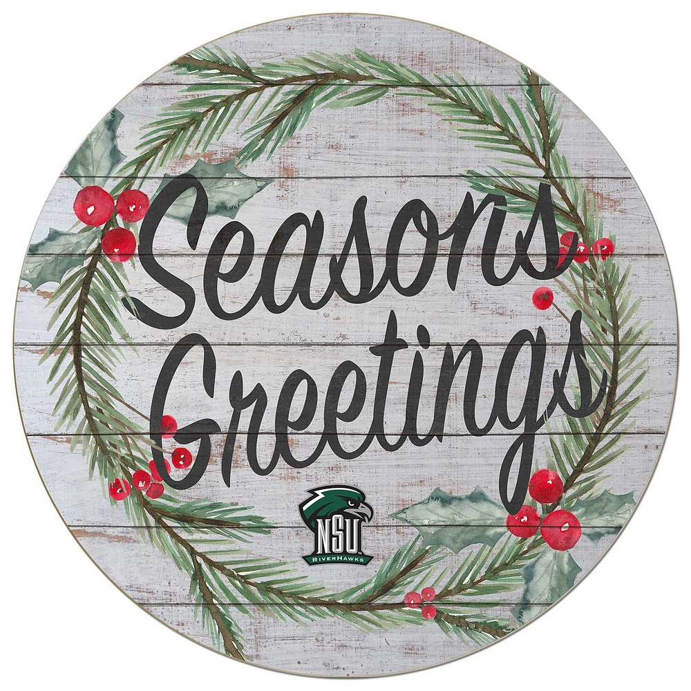 Northeastern State Riverhawks 20'' x 20'' Season's Greetings Circle