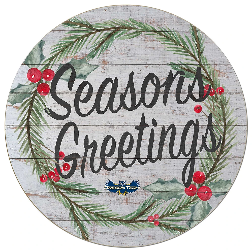 Oregon Tech Hustlin' Owls 20'' x 20'' Season's Greetings Circle