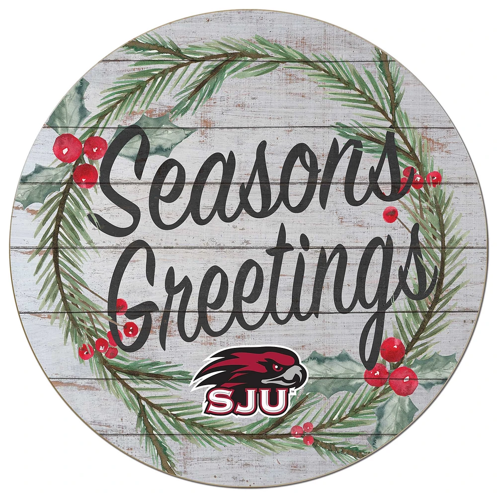 Saint Joseph's Hawks 20'' x 20'' Season's Greetings Circle