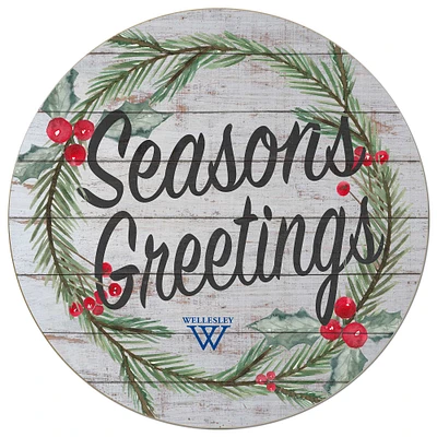 Wellesley Blue 20'' x 20'' Season's Greetings Circle