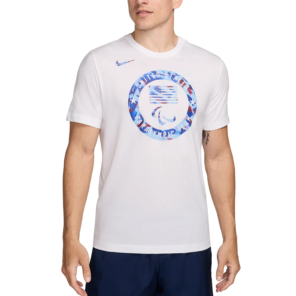 Men's Nike White U.S. Paralympics Puck Club T-Shirt