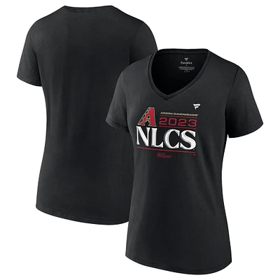 Women's Fanatics Black Arizona Diamondbacks 2023 Division Series Winner Locker Room Plus V-Neck T-Shirt