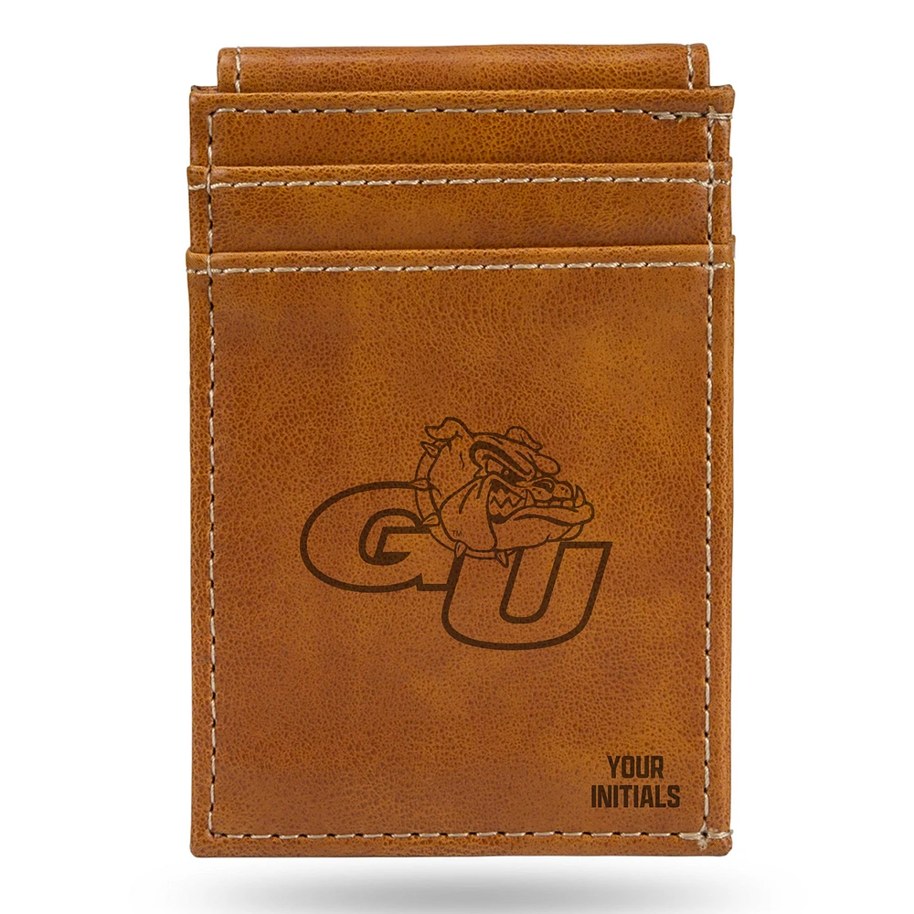Brown Gonzaga Bulldogs Personalized Front Pocket Wallet