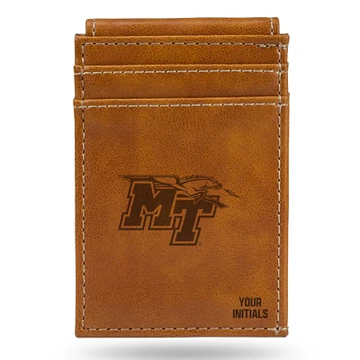 Brown MTSU Blue Raiders Personalized Front Pocket Wallet