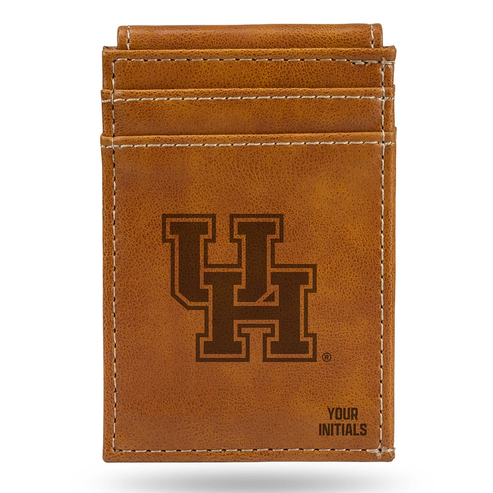 Brown Houston Cougars Personalized Front Pocket Wallet