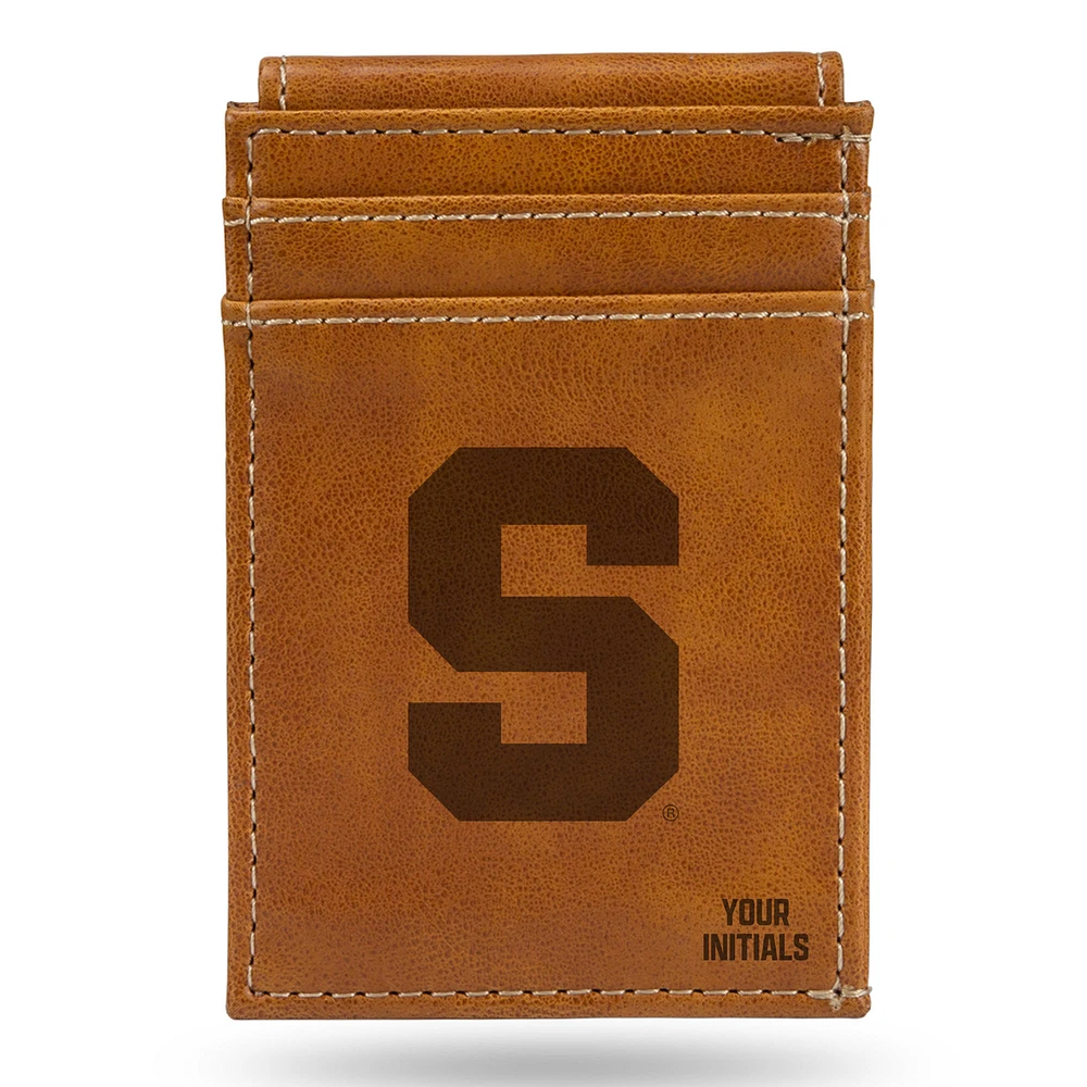 Brown Syracuse Orange Personalized Front Pocket Wallet