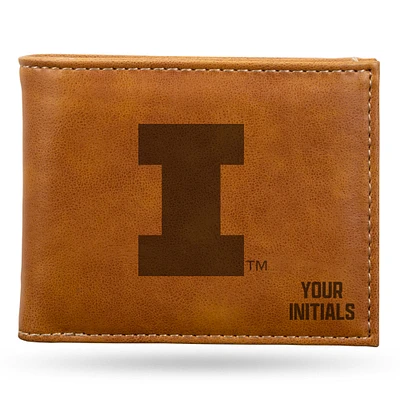 Brown Illinois Fighting Illini Personalized Billfold Wallet