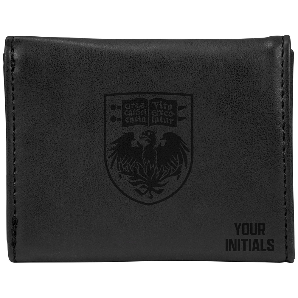 Black UChicago Maroons Personalized Trifold Wallet