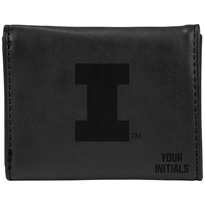 Black Illinois Fighting Illini Personalized Trifold Wallet