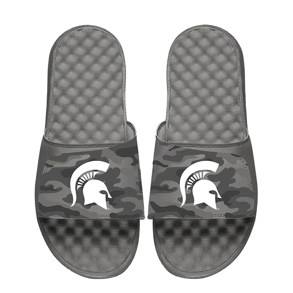 Youth ISlide Gray Michigan State Spartans Camo Slide Sandals