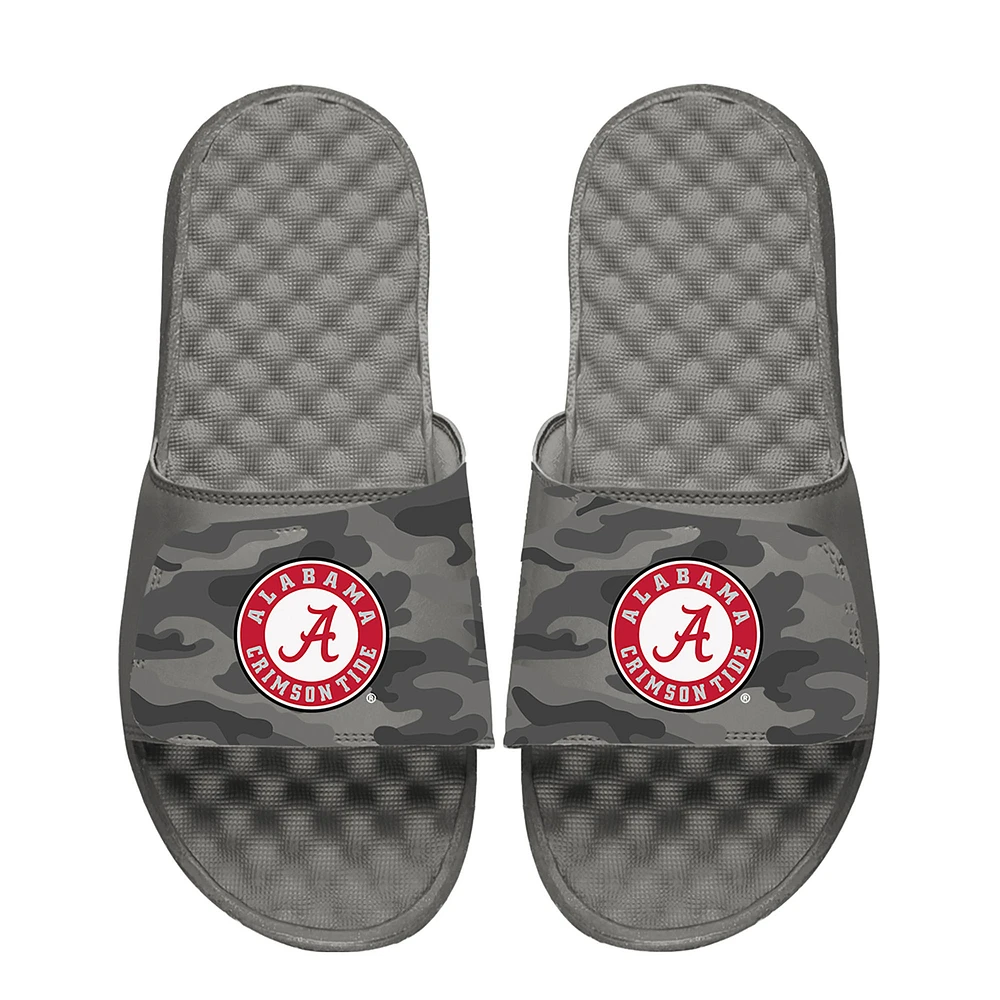 Youth ISlide Gray Alabama Crimson Tide Camo Slide Sandals