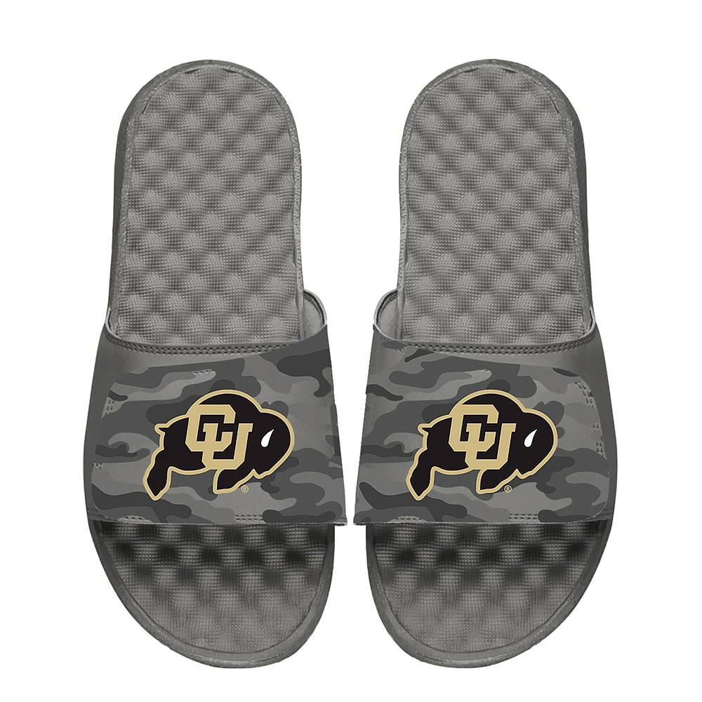 Youth ISlide Gray Colorado Buffaloes Camo Slide Sandals