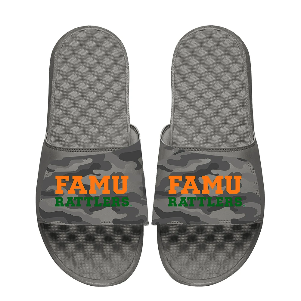 Youth ISlide Gray Florida A&M Rattlers Camo Slide Sandals