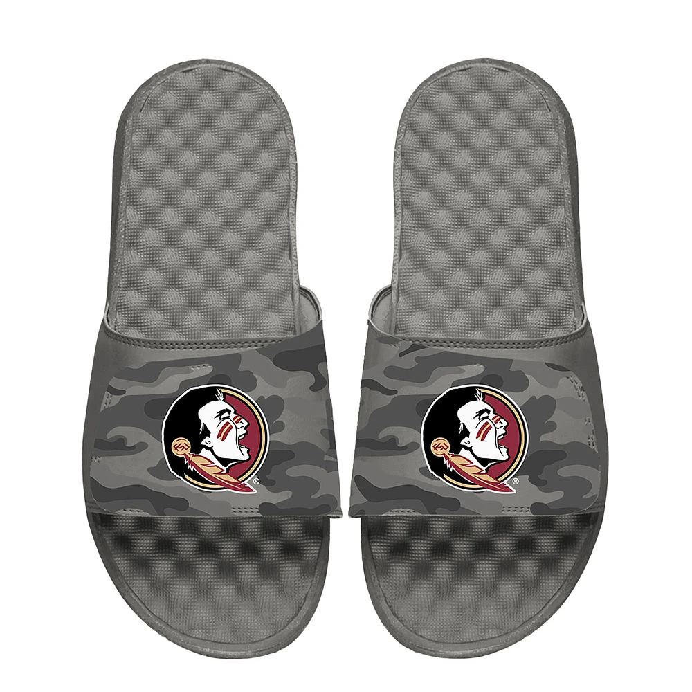 Youth ISlide Gray Florida State Seminoles Camo Slide Sandals