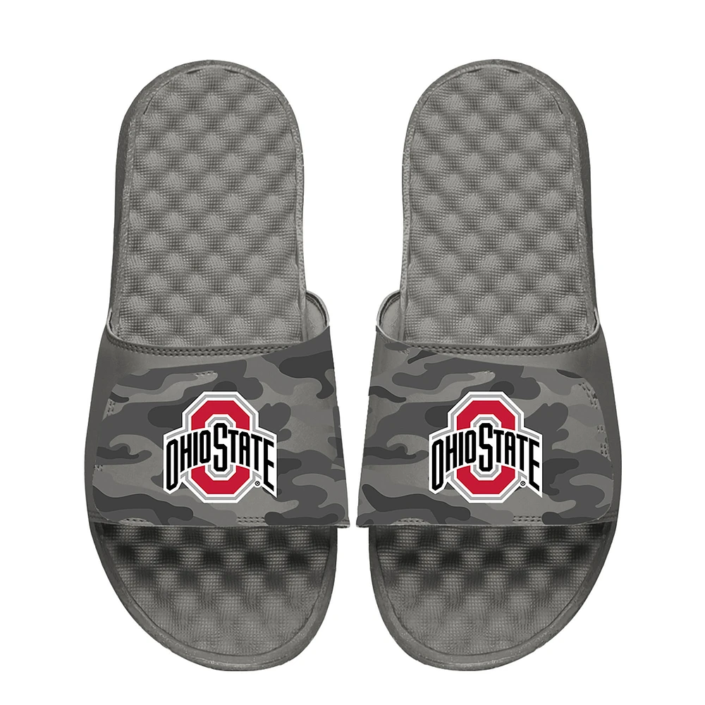 Youth ISlide Gray Ohio State Buckeyes Camo Slide Sandals
