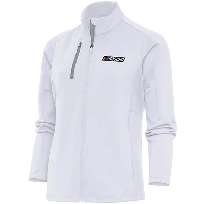 Women's Antigua White NASCAR Generation Full-Zip Jacket