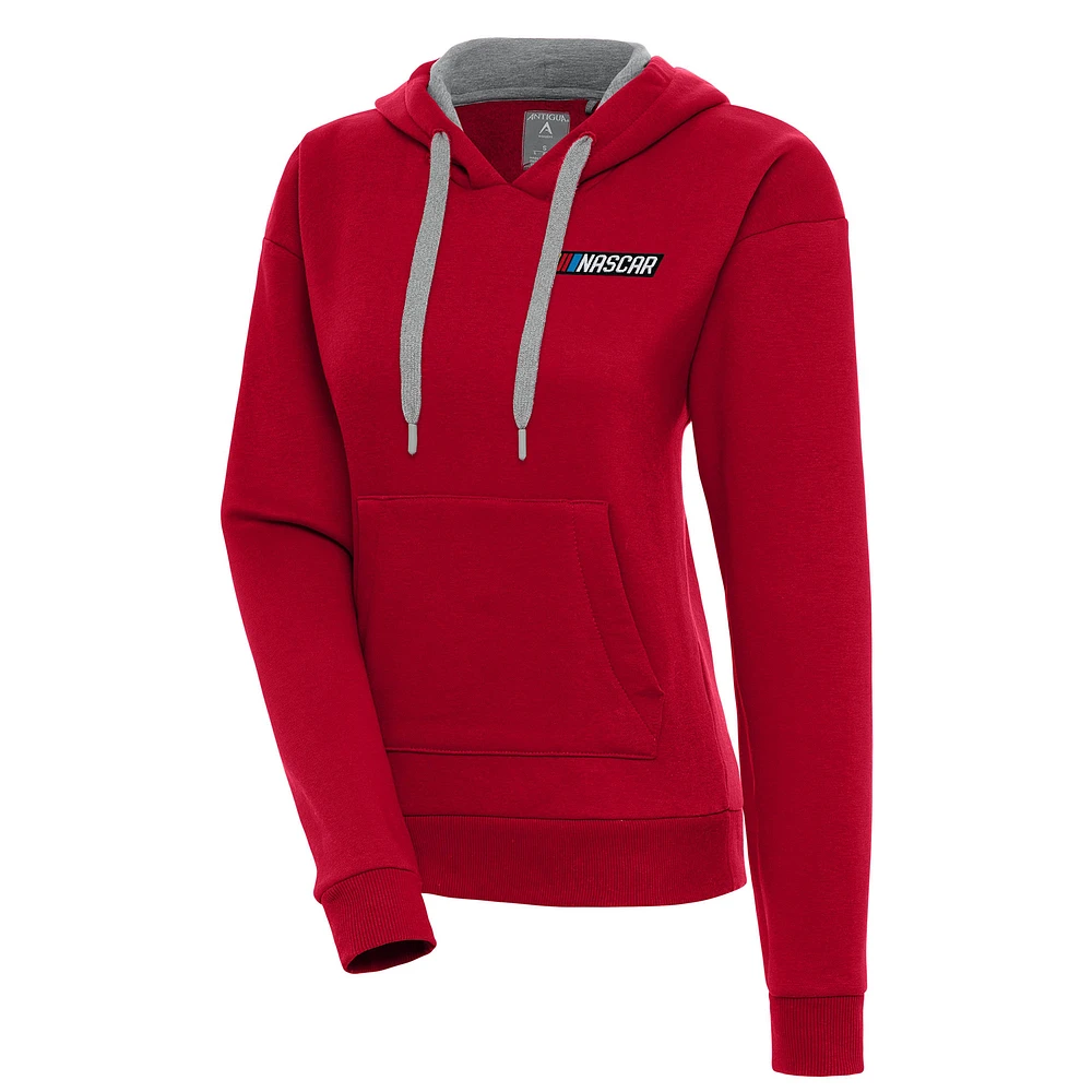 Women's Antigua Red NASCAR Victory Pullover Hoodie
