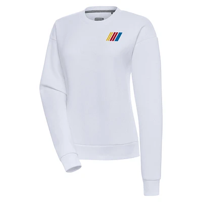 Women's Antigua White NASCAR Victory Pullover Sweatshirt