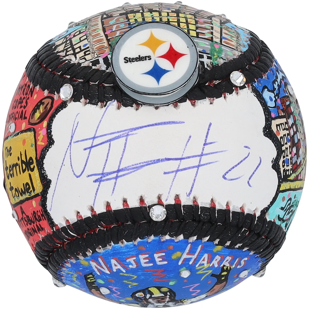 Najee Harris Pittsburgh Steelers Autographed Baseball - Art by Charles Fazzino - XP14012974