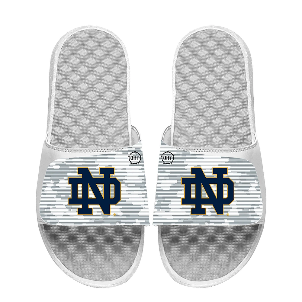 Men's ISlide White Notre Dame Fighting Irish Camo Slide Sandals