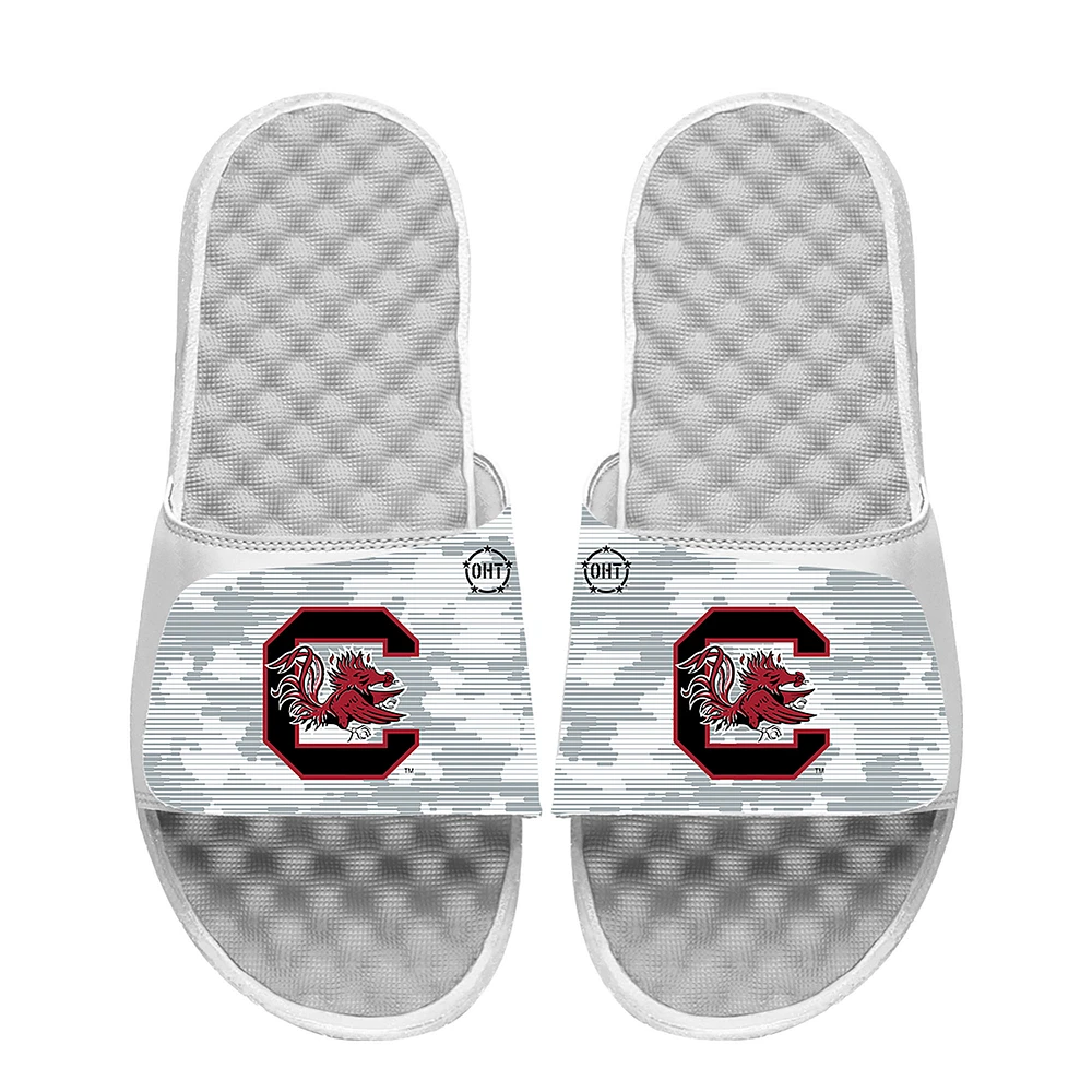 Men's ISlide White South Carolina Gamecocks Camo Slide Sandals