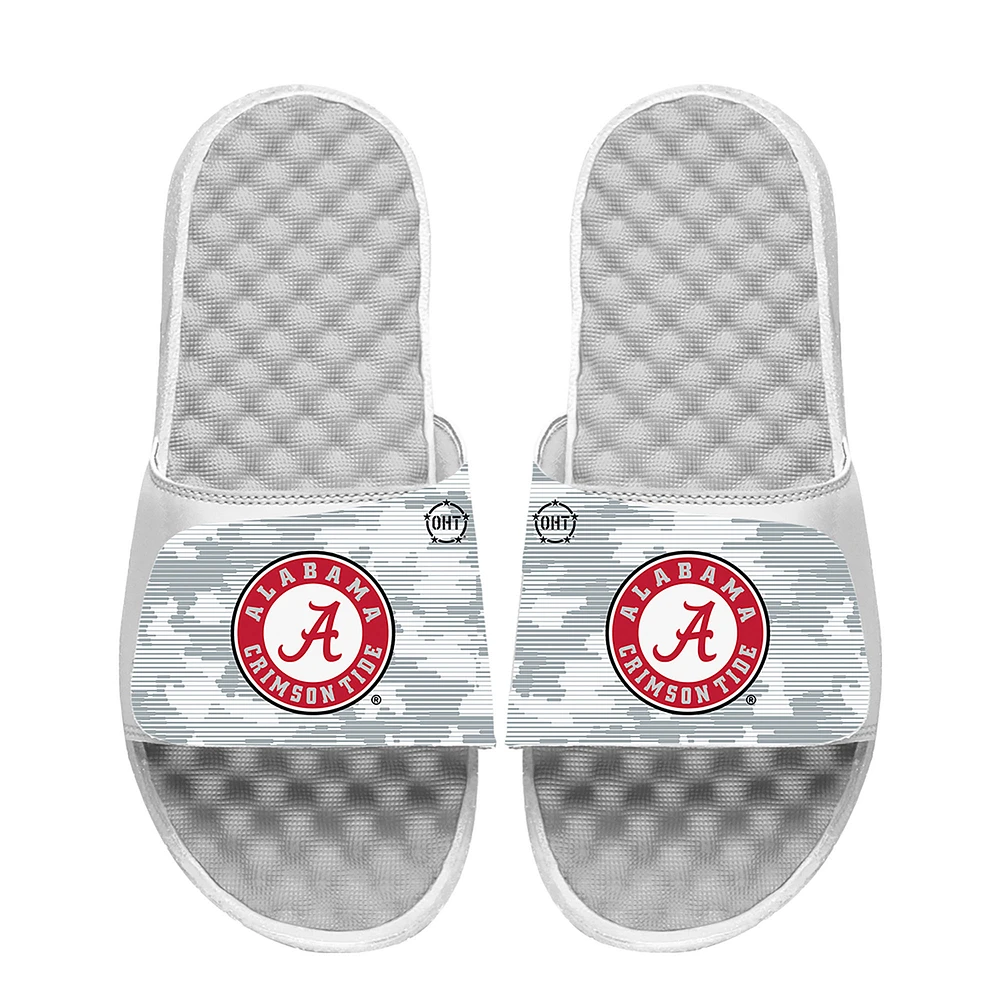 Men's ISlide White Alabama Crimson Tide Camo Slide Sandals