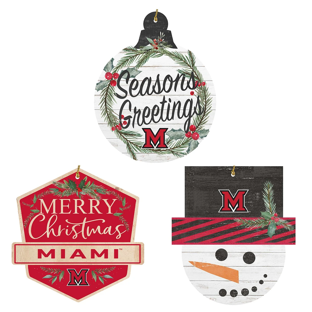 Miami University RedHawks Ornament Bundle