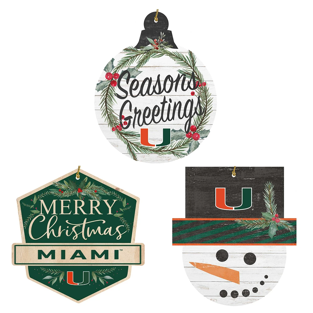 Miami Hurricanes Ornament Bundle