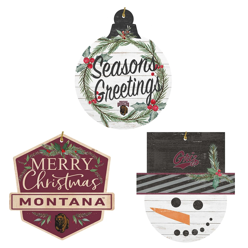 Montana Grizzlies Ornament Bundle