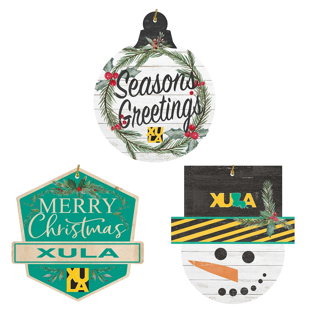 Xavier University of Louisiana Gold Rush Ornament Bundle