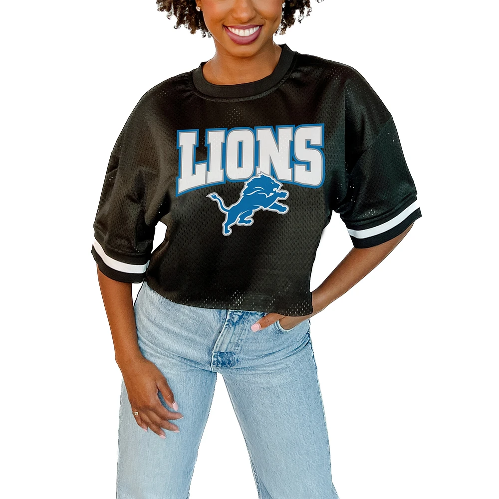 Women's Gameday Couture Black Detroit Lions Game Face Fashion Jersey