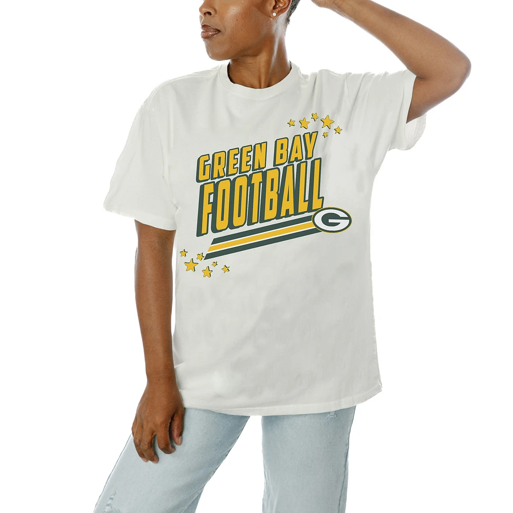 Women's Gameday Couture White Green Bay Packers Coming Hot T-Shirt