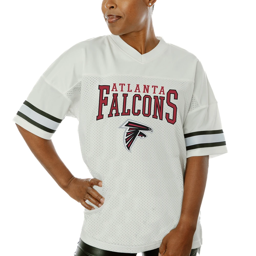 Women's Gameday Couture White Atlanta Falcons Top Recruit Side Slit V-Neck Fashion Jersey